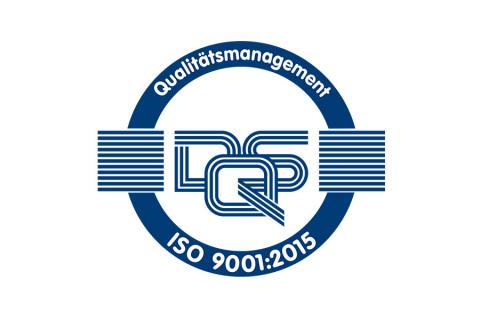 Qualitätslogo DQS ISO 9001:2015