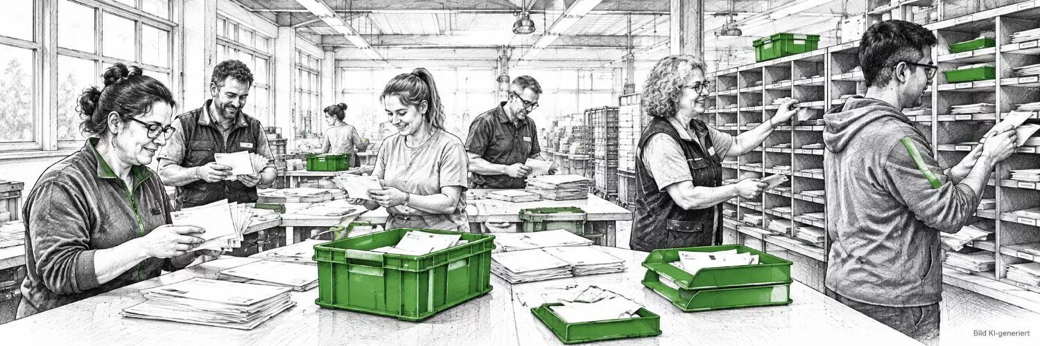 Social Washing Gegenbeispiel inklusives Briefsortierzentrum