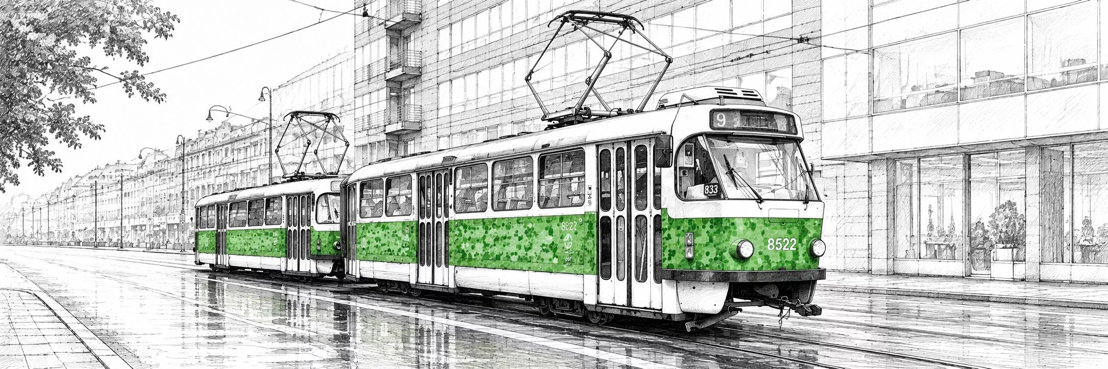 Barrierefreiheit Prag, ältere Hochflur-Straßenbahn