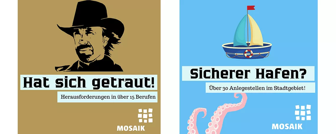 Die Mosaik-Services Integrationsgesellschaft mbH ermöglicht vorwiegend psychisch-, geistig und hörbehinderten Menschen die berufliche Rehabilitation und die Beschäftigung auf tariflich entlohnten Arbeitsplätzen u.a. in den Bereichen Gastronomie, Malerei, Gebäudereinigung und Verwaltung. Damit wird ein wichtiger Beitrag zur sozialen und beruflichen Eingliederung von Menschen mit Behinderung geleistet.