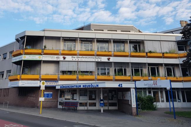 Außenansicht des Beschäftigungs- und Förderbereichs Werbellinstraße von Mosaik in Berlin-Neukölln