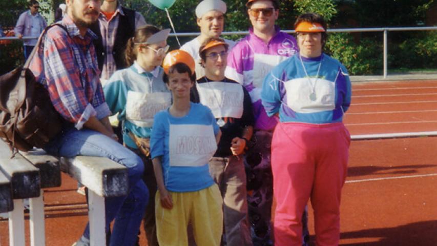 1996 - Sportfest der Lebenshilfe mit Teilnehmenden aus der Betriebsstätte Mitte