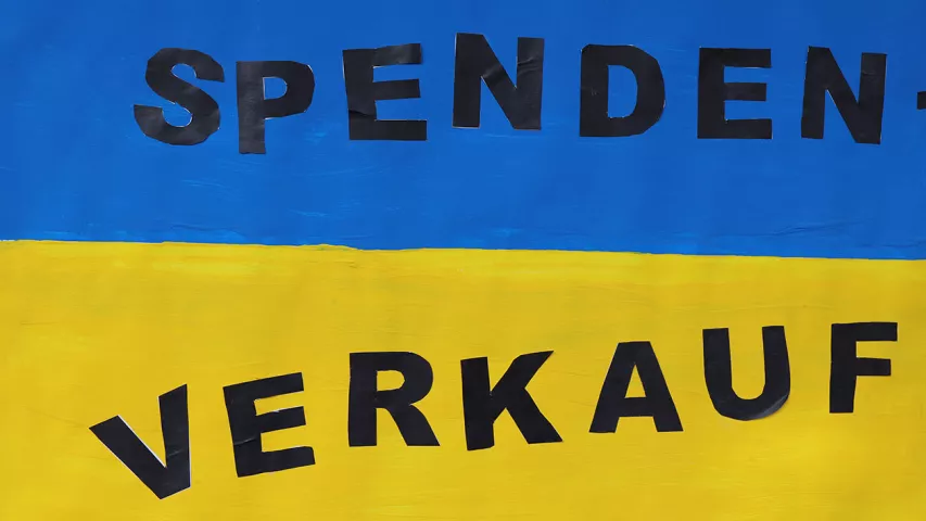 Schild Spenden-Verkauf