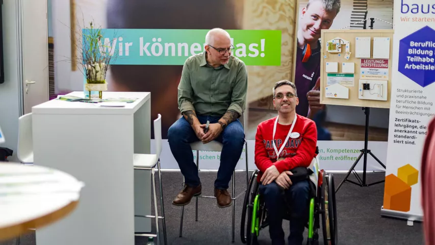 Messestand der LAGs Berlin, Brandenburg und Sachsen auf dem Fachkongress "You can!" in Leipzig