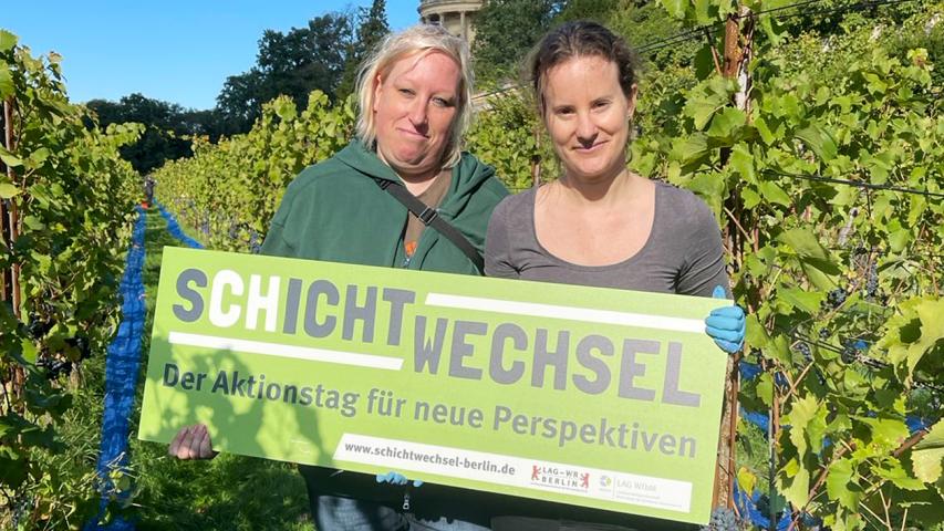 Schichtwechslerin Anne Hohmann (Special Olympics Deutschland e. V.) im Königlichen Weinberg